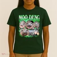 Green Moo Deng Meme Hippo T-Shirt thumb 4