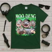 Green Moo Deng Meme Hippo T-Shirt thumb 5