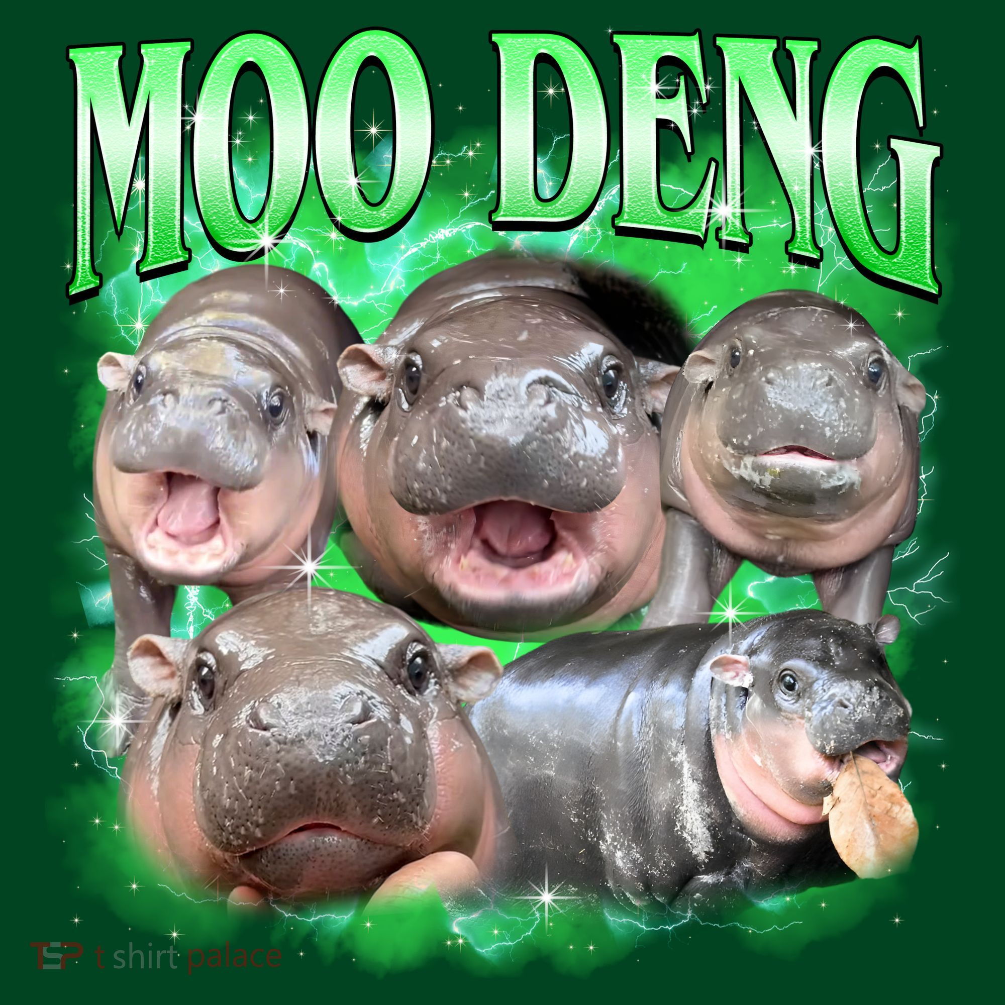 Green Moo Deng Meme Hippo Visor