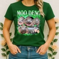 Green Moo Deng Meme Hippo Women's T-Shirt thumb 2