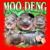 Green Moo Deng Meme Hippo Santa Hat thumb 1