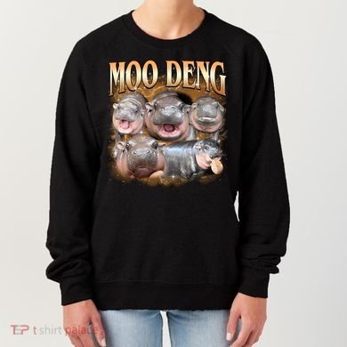 Gold Moo Deng Meme Hippo Funny Women's Sweatshirt