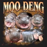 Gold Moo Deng Meme Hippo Funny Women's Sweatshirt thumb 2