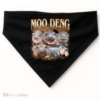 Gold Moo Deng Meme Hippo Funny USA-Made Doggie Bandana thumb 0