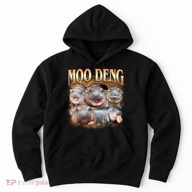 Gold Moo Deng Meme Hippo Funny Hoodie