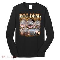 Gold Moo Deng Meme Hippo Funny Long Sleeve Shirt thumb 0