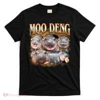 Gold Moo Deng Meme Hippo Funny T-Shirt thumb 0