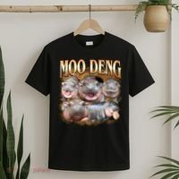 Gold Moo Deng Meme Hippo Funny T-Shirt thumb 2
