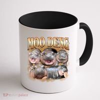 Gold Moo Deng Meme Hippo Funny Coffee Mug thumb 1