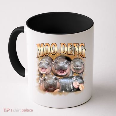 Gold Moo Deng Meme Hippo Funny Coffee Mug