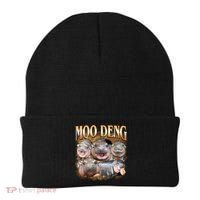 Gold Moo Deng Meme Hippo Funny Beanie thumb 0