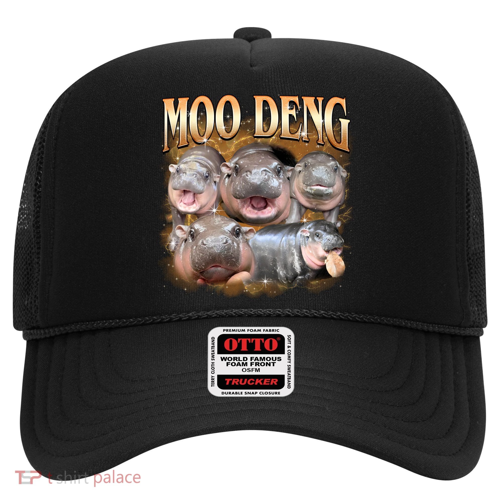 Gold Moo Deng Meme Hippo Funny Hat