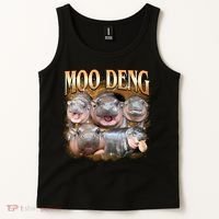 Gold Moo Deng Meme Hippo Funny Tank Top thumb 2