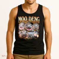 Gold Moo Deng Meme Hippo Funny Tank Top thumb 3