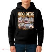 Gold Moo Deng Meme Hippo Funny Kids Hoodie thumb 4