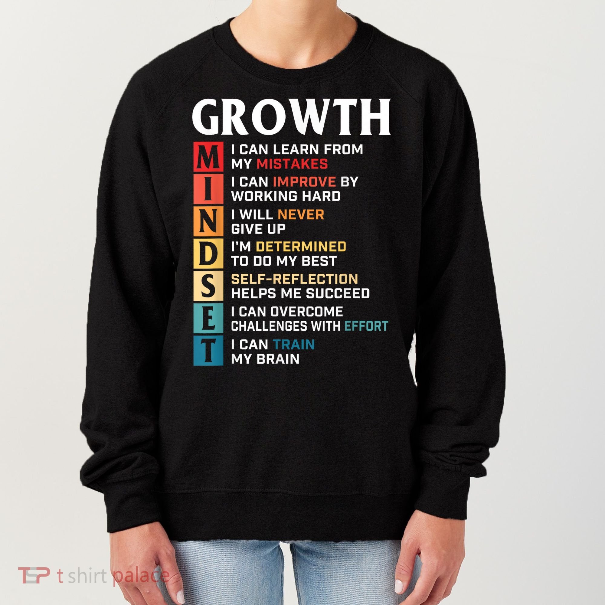 Growth Mindset Definition Motivational Quote Inspiration Women's Sweatshirt