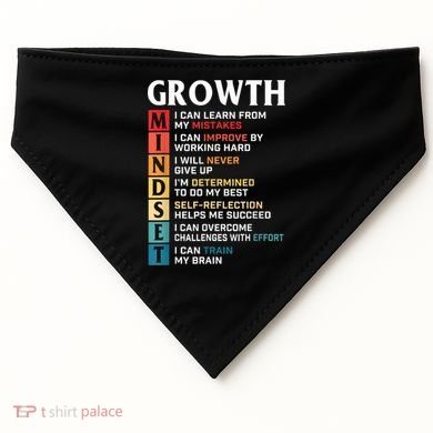 Growth Mindset Definition Motivational Quote Inspiration USA-Made Doggie Bandana