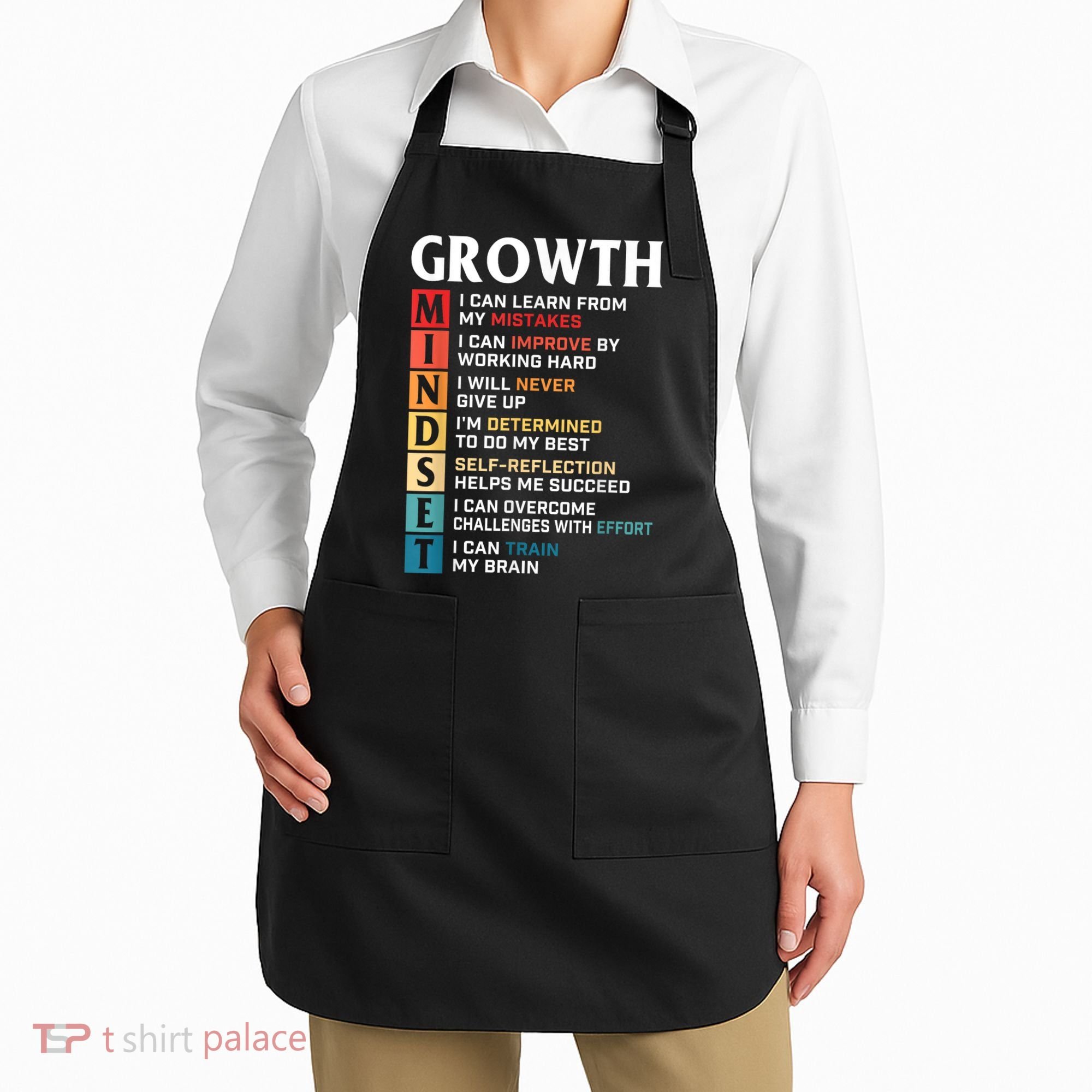 Growth Mindset Definition Motivational Quote Inspiration Apron