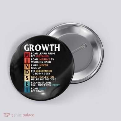 Growth Mindset Definition Motivational Quote Inspiration Button
