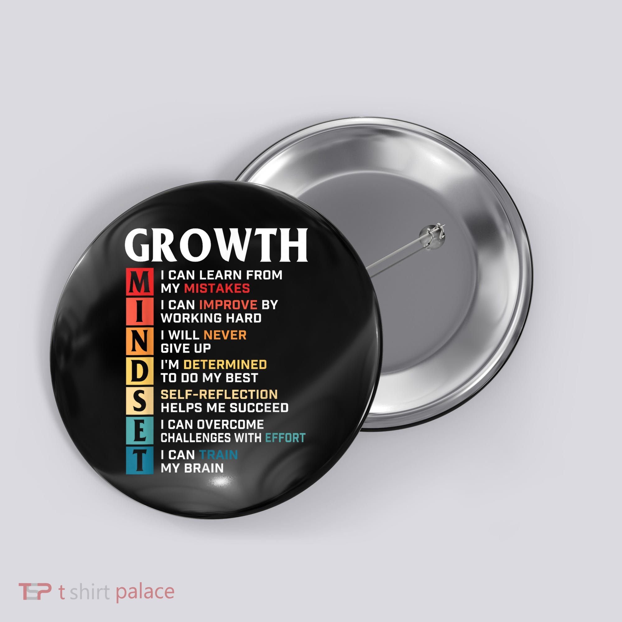 Growth Mindset Definition Motivational Quote Inspiration Button