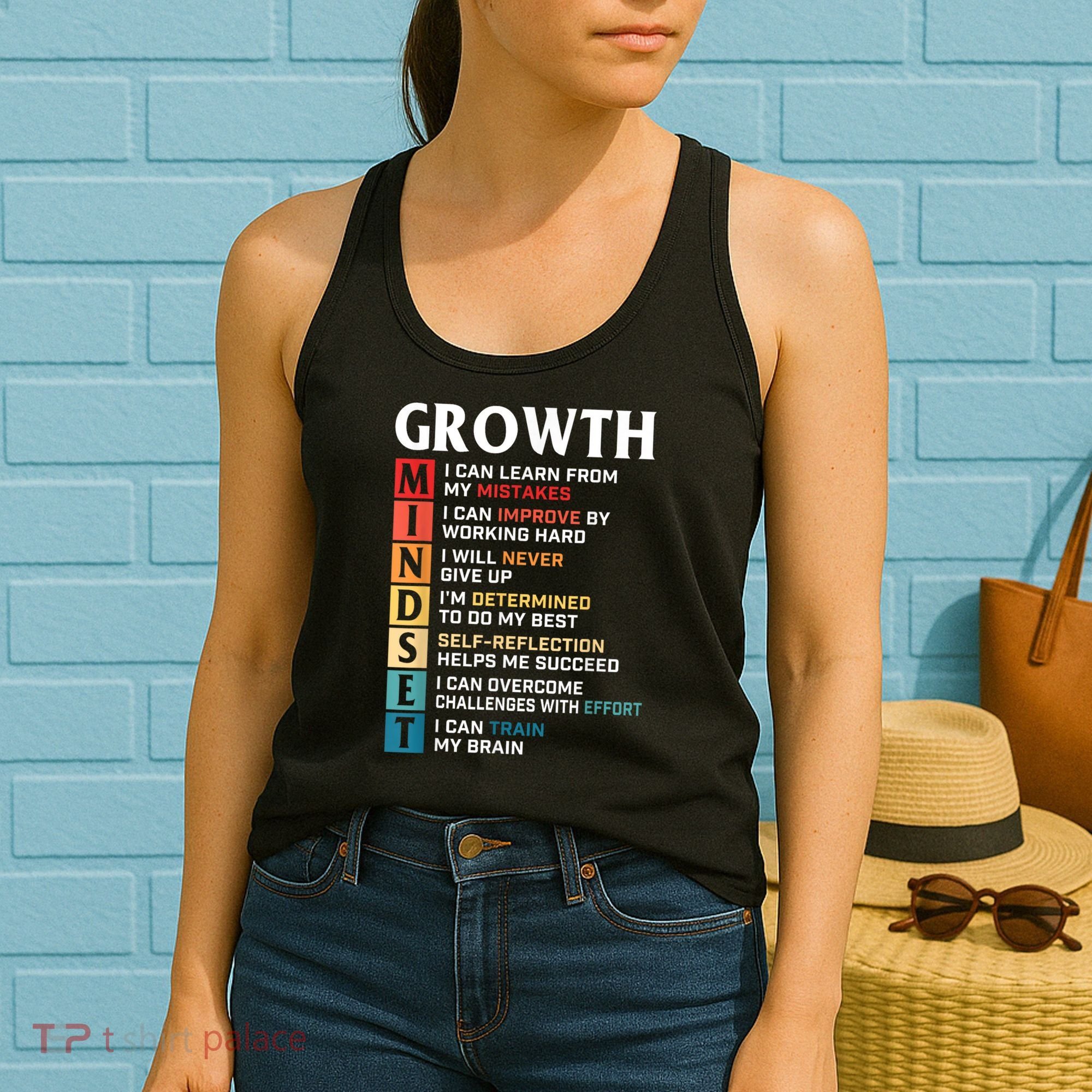 Growth Mindset Definition Motivational Quote Inspiration Women's Tank Top
