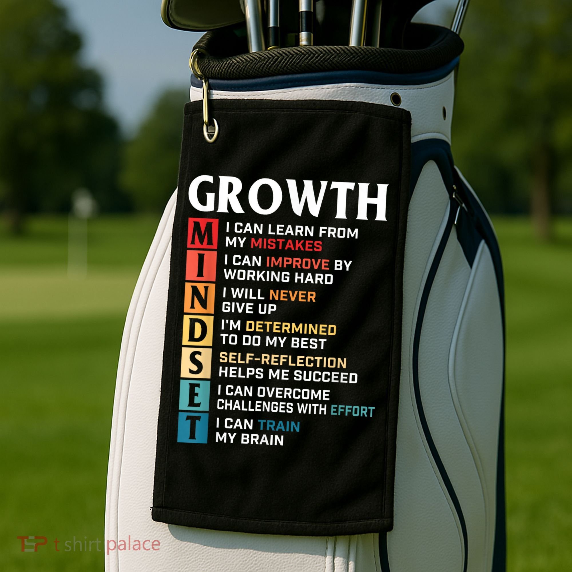 Growth Mindset Definition Motivational Quote Inspiration Golf Towel