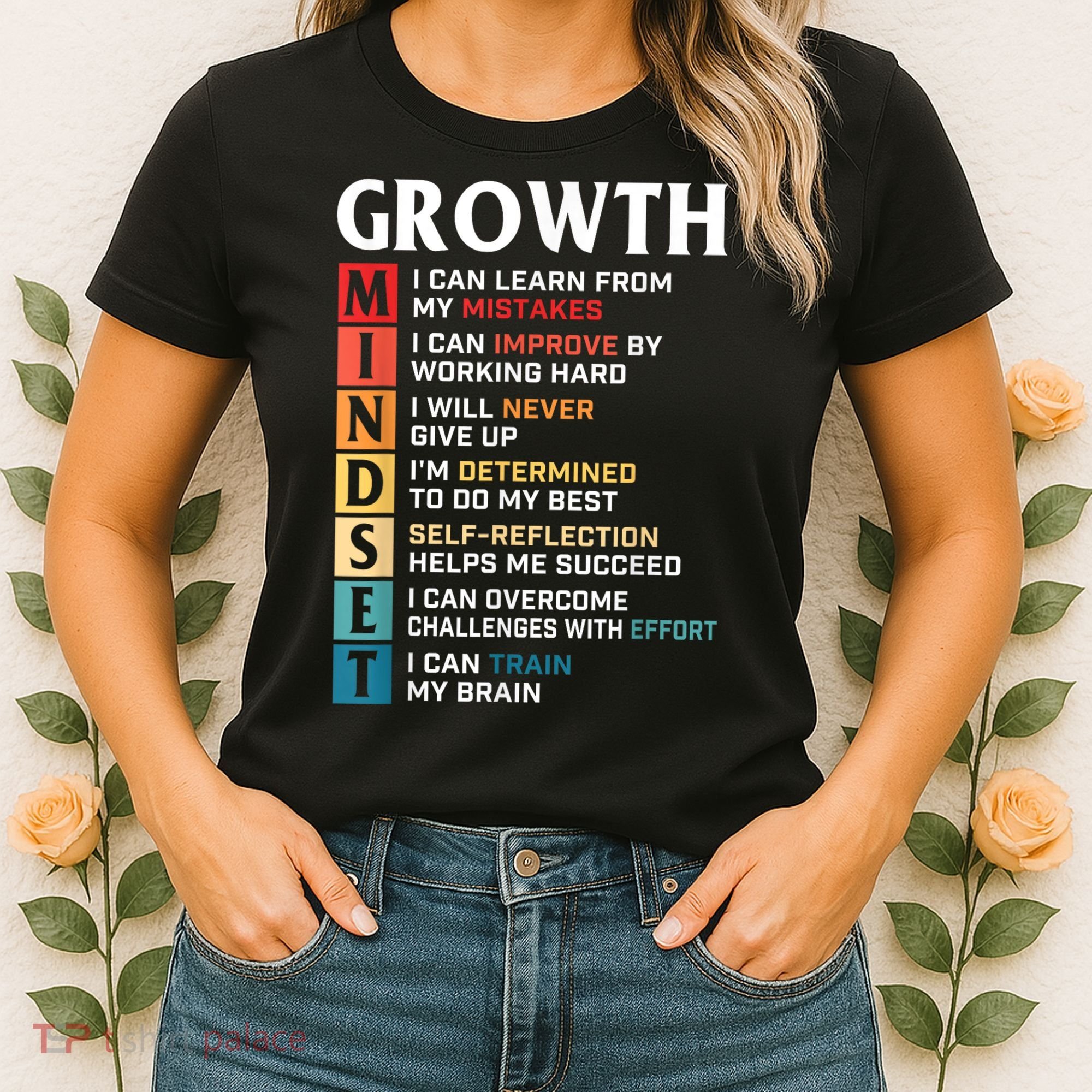 Growth Mindset Definition Motivational Quote Inspiration Women's T-Shirt