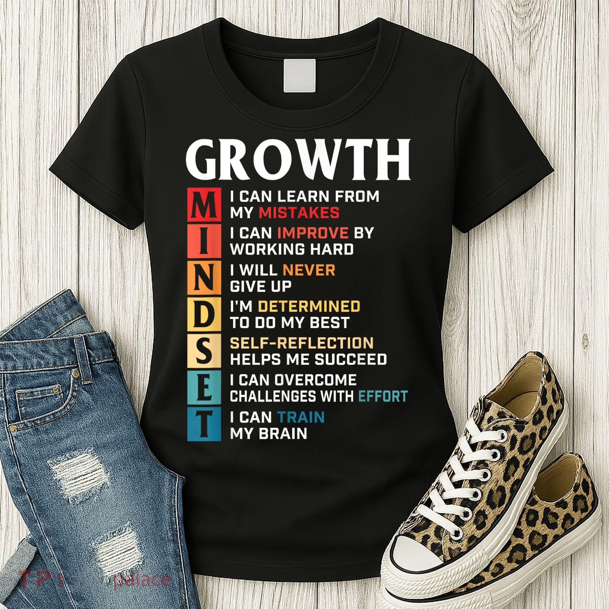 Growth Mindset Definition Motivational Quote Inspiration Women's T-Shirt
