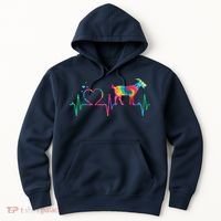 Goat Mom Dad Heartbeat Tie Dye Farm Animal Hoodie thumb 0