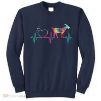 Goat Mom Dad Heartbeat Tie Dye Farm Animal Sweatshirt thumb 0
