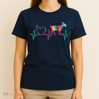 Goat Mom Dad Heartbeat Tie Dye Farm Animal T-Shirt thumb 4
