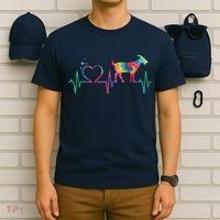 Goat Mom Dad Heartbeat Tie Dye Farm Animal T-Shirt thumb 6
