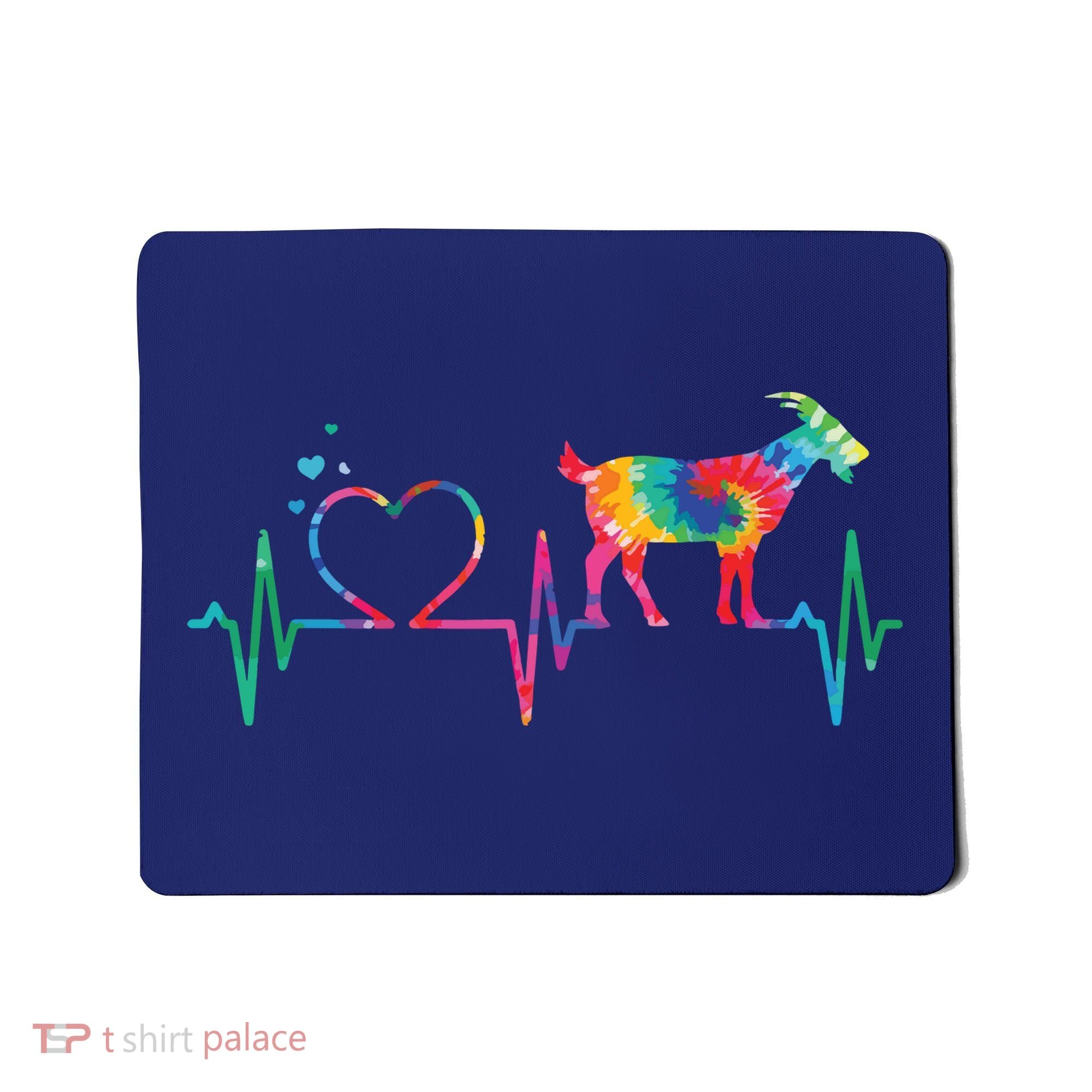 Goat Mom Dad Heartbeat Tie Dye Farm Animal Mousepad