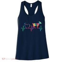 Goat Mom Dad Heartbeat Tie Dye Farm Animal Women's Tank Top thumb 0