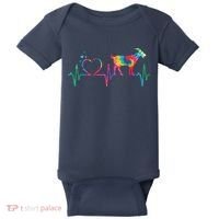 Goat Mom Dad Heartbeat Tie Dye Farm Animal Baby Bodysuit thumb 0