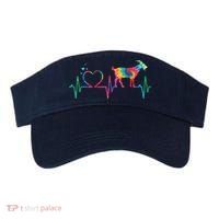 Goat Mom Dad Heartbeat Tie Dye Farm Animal Visor thumb 0