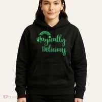 Glitter Magically Delicious Rainbow Shamrock St Patrick's Hoodie thumb 5