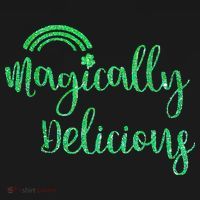 Glitter Magically Delicious Rainbow Shamrock St Patrick's Polo thumb 3