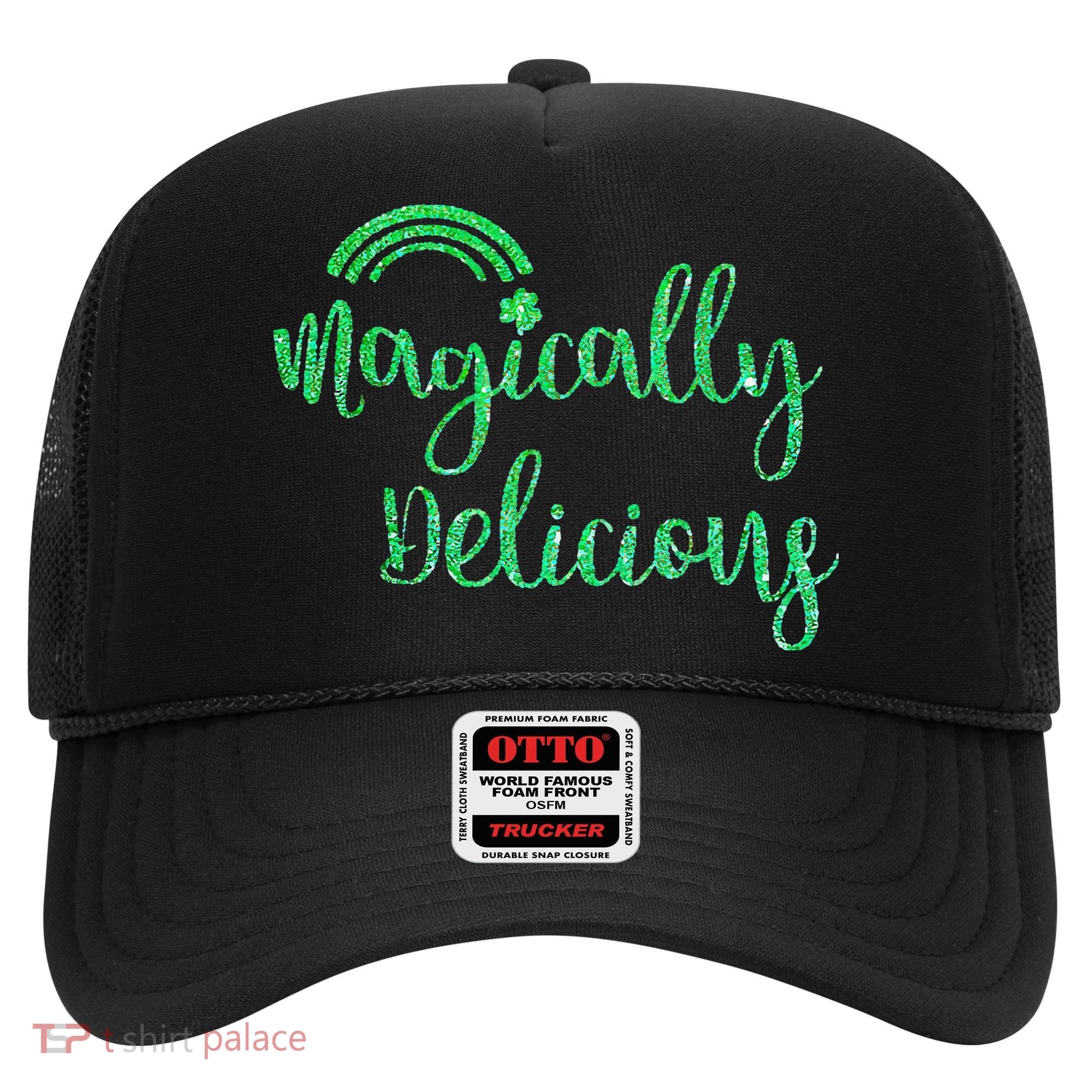 Glitter Magically Delicious Rainbow Shamrock St Patrick's Hat