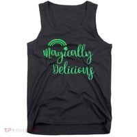 Glitter Magically Delicious Rainbow Shamrock St Patrick's Tank Top thumb 0