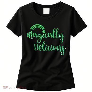 Glitter Magically Delicious Rainbow Shamrock St Patrick's Women's T-Shirt