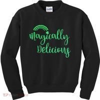 Glitter Magically Delicious Rainbow Shamrock St Patrick's Kids Sweatshirt thumb 0