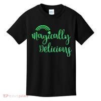 Glitter Magically Delicious Rainbow Shamrock St Patrick's Kids T-Shirt thumb 0
