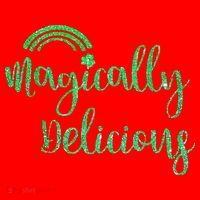 Glitter Magically Delicious Rainbow Shamrock St Patrick's Santa Hat thumb 1
