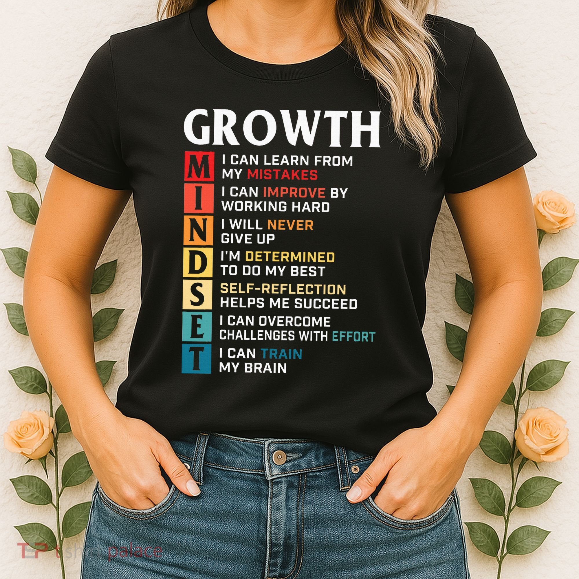 Growth Mindset Definition Motivational Quote Inspiration Women's T-Shirt