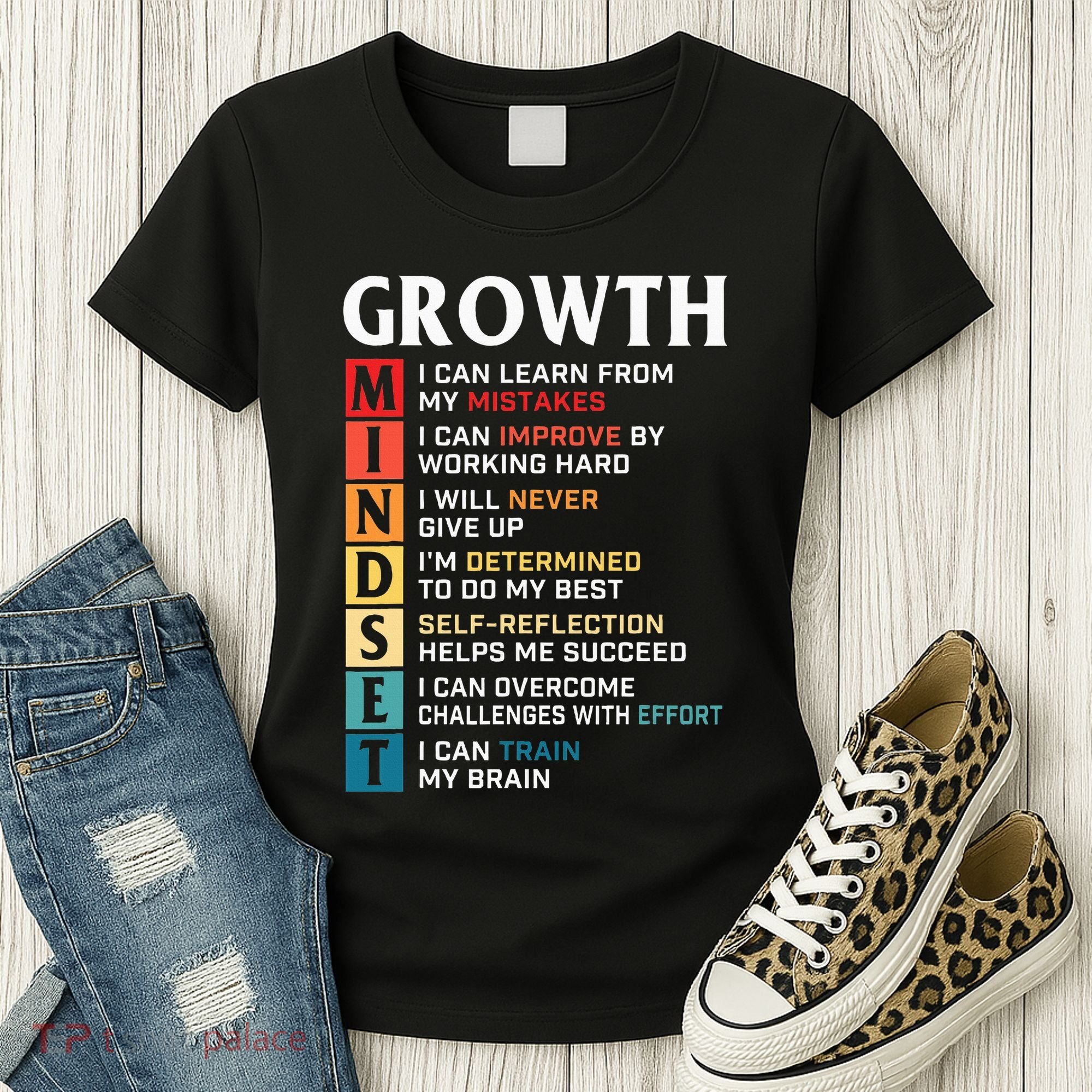Growth Mindset Definition Motivational Quote Inspiration Women's T-Shirt
