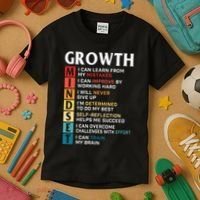 Growth Mindset Definition Motivational Quote Inspiration Kids T-Shirt thumb 3