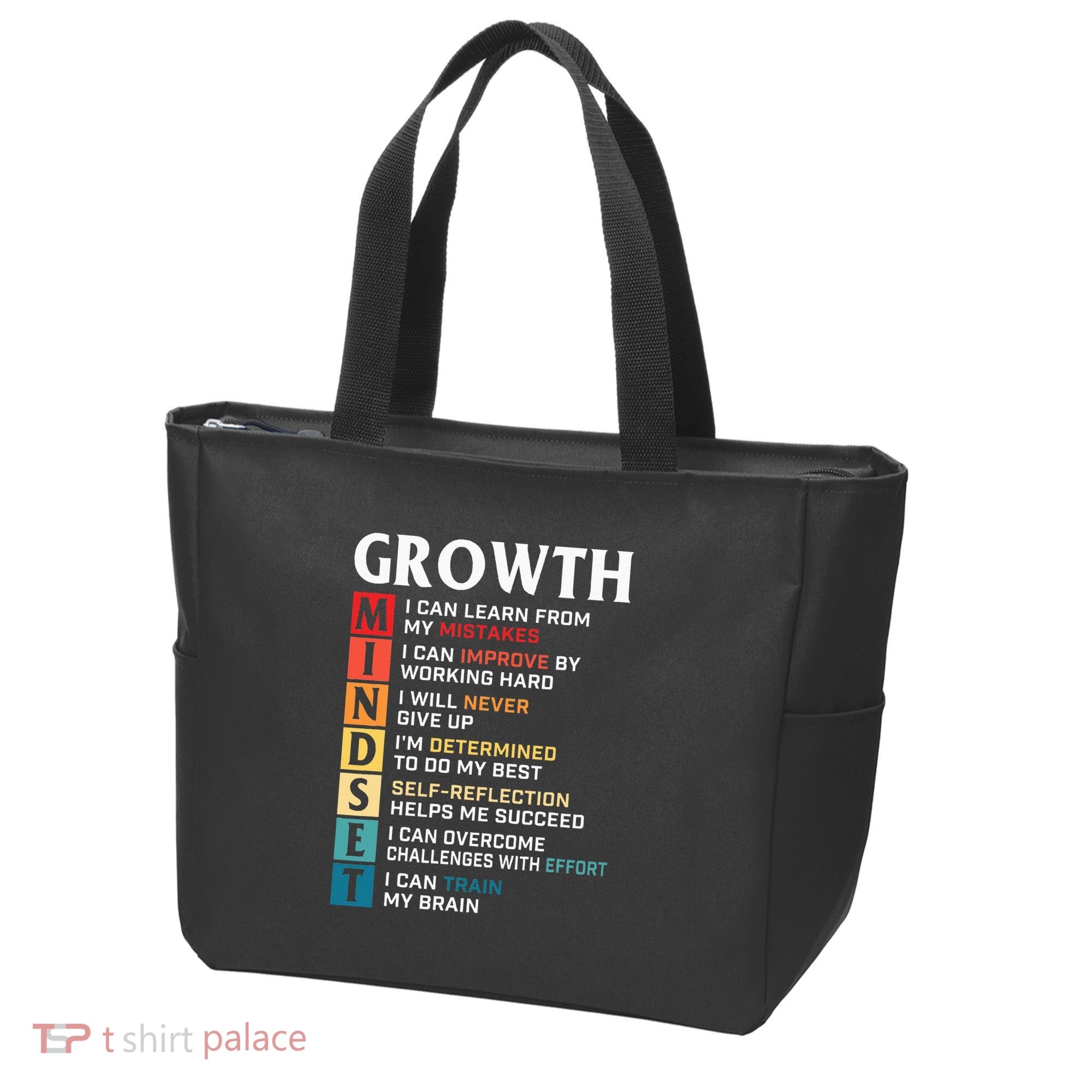 Growth Mindset Definition Motivational Quote Inspiration Tote Bag