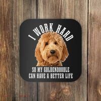 Goldendoodle Mom Doodle Dog Dad Funny Golden Doodle Coaster thumb 0