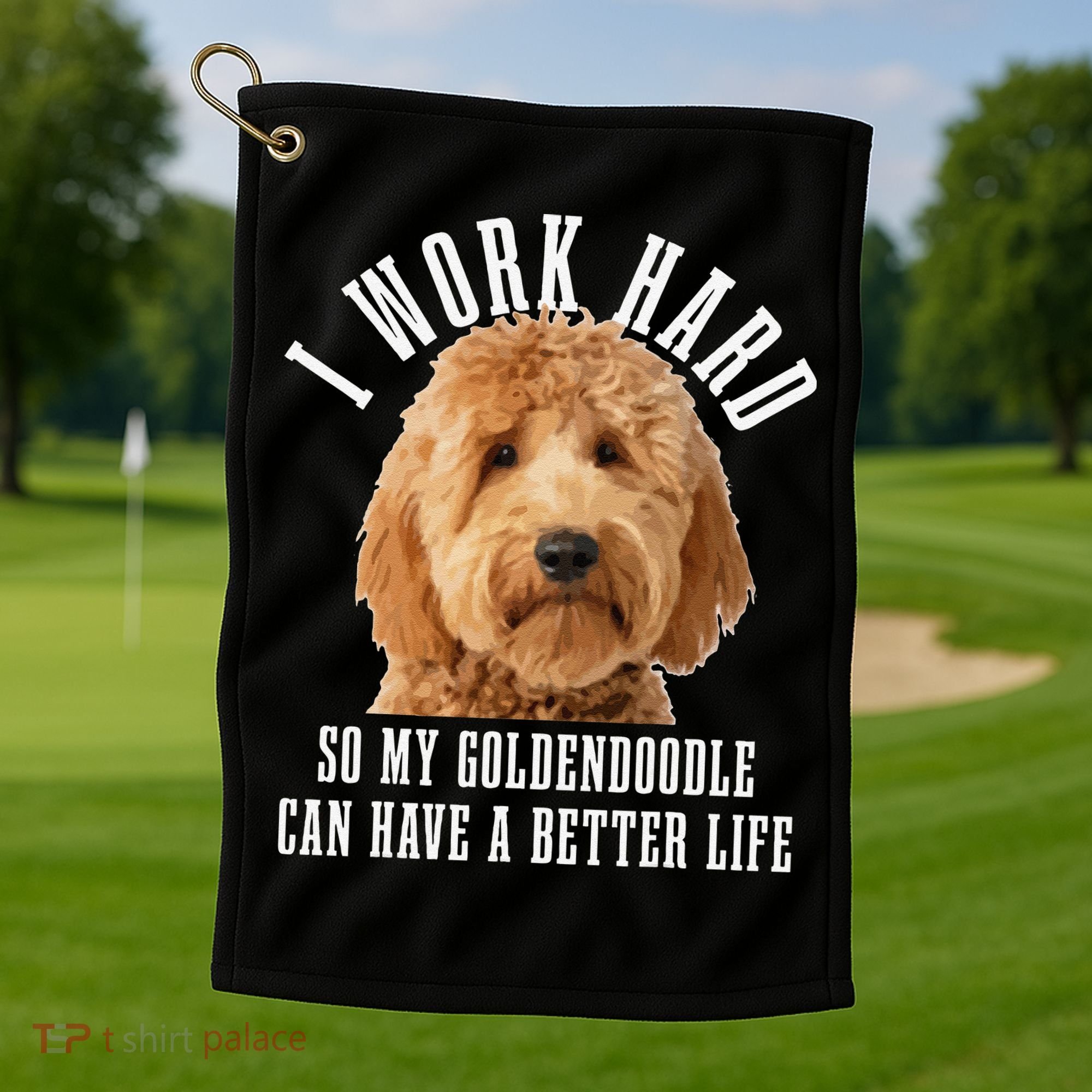 Goldendoodle Mom Doodle Dog Dad Funny Golden Doodle Golf Towel